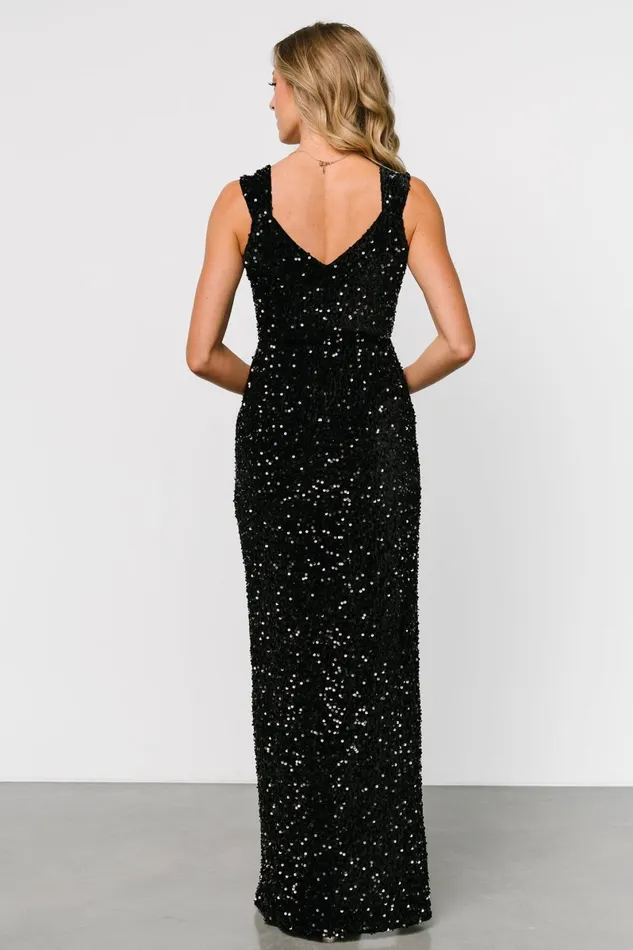 Marilyn Sequin Maxi Gown Black Women Baltic Born Embellished Sequin Marilyn Sequin Maxi Gown Black Women Baltic Born Embellished Sequin