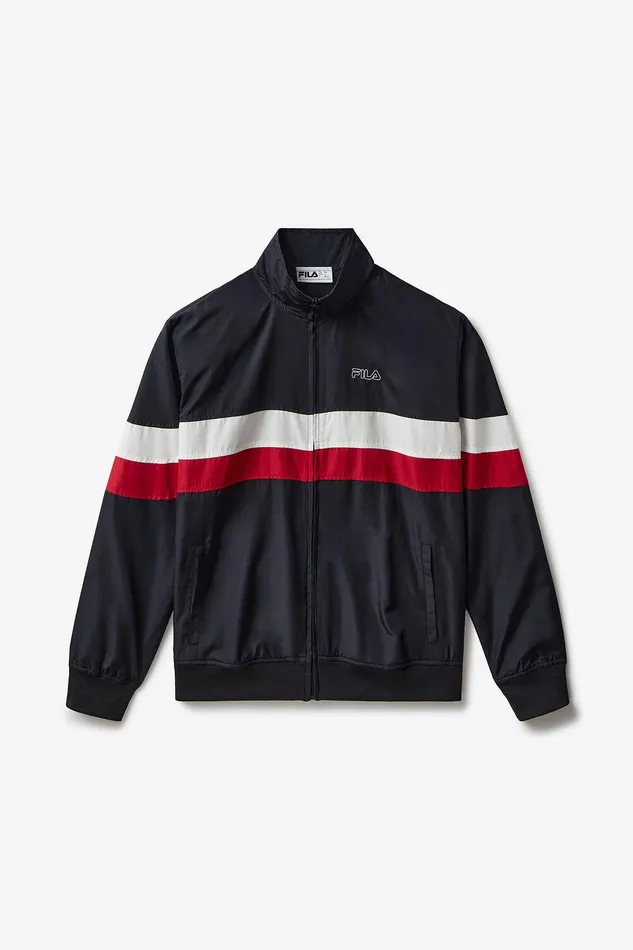 Matching Sets Men Fila Full Zip Woven Track Jacket 014 Blackwhiterio Red