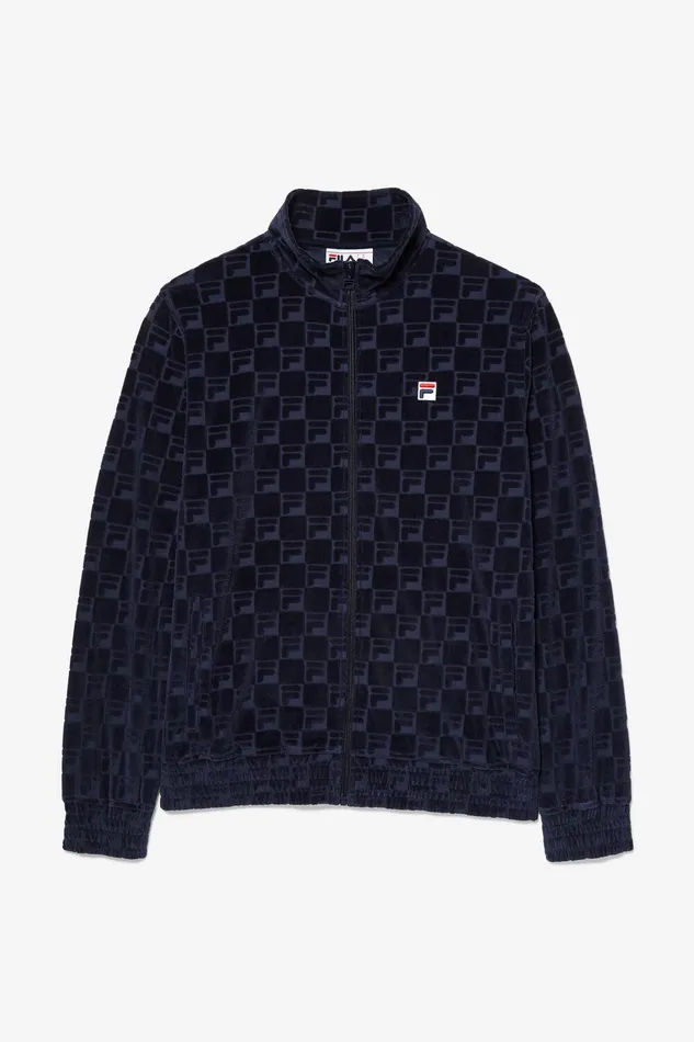 Matching Sets Men Fila Jacquard Velour Track Jacket 400 Fila Navy