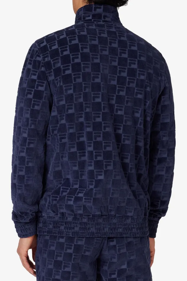 Matching Sets Men Fila Jacquard Velour Track Jacket 400 Fila Navy