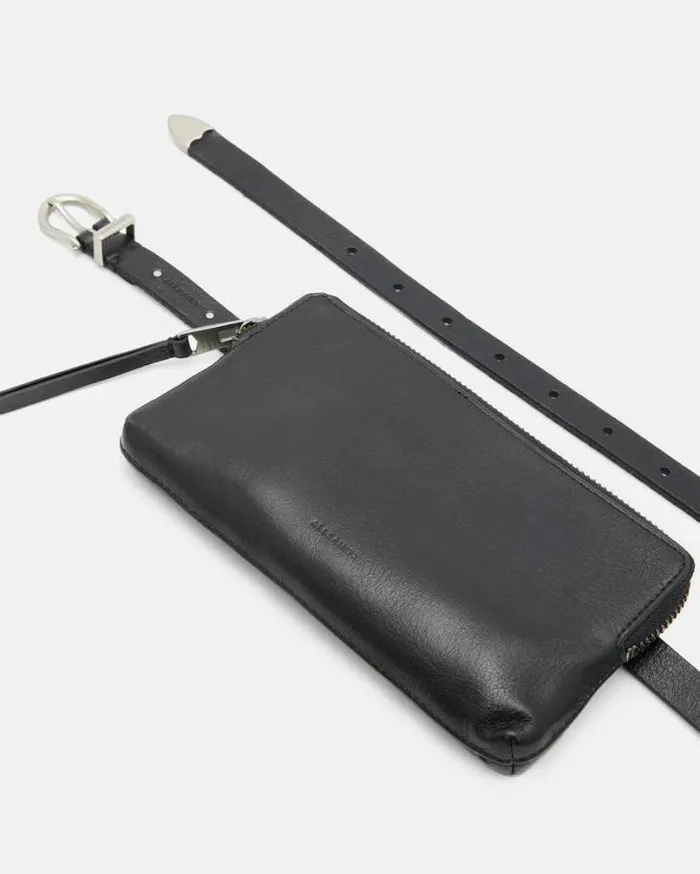 Matilde Western Leather Bag Belt Blackantq Nickel Women AllSaints Leather Belts Matilde Western Leather Bag Belt Blackantq Nickel Women AllSaints Leather Belts