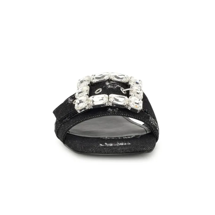 Matter Buckle Flat Sandals Black Denim Women Nine West Sandals Matter Buckle Flat Sandals Black Denim Women Nine West Sandals