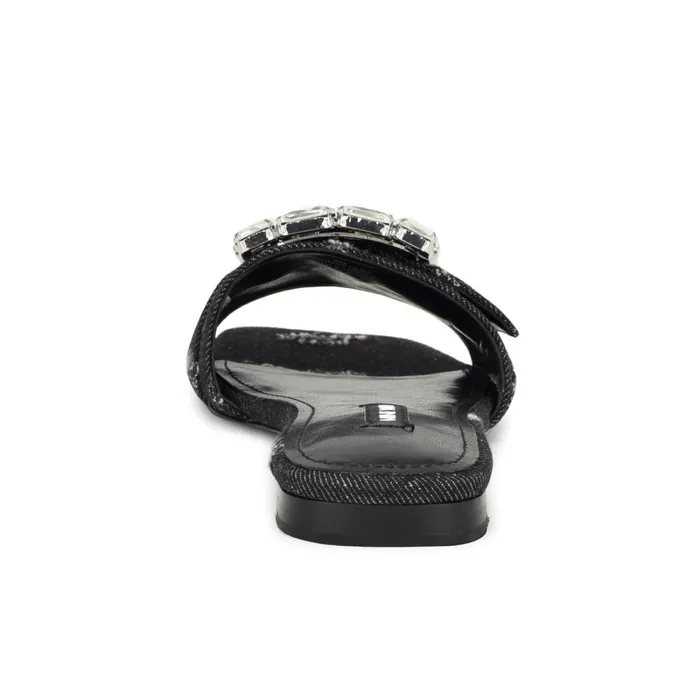 Matter Buckle Flat Sandals Black Denim Women Nine West Sandals Matter Buckle Flat Sandals Black Denim Women Nine West Sandals