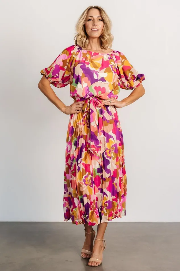 Maven Midi Dress Multi Print Women Baltic Born Midi Dresses Maven Midi Dress Multi Print Women Baltic Born Midi Dresses