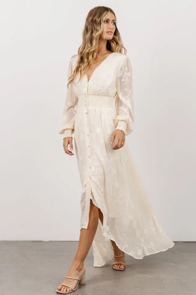 Mayfair High Low Maxi Dress Vintage Cream Women Baltic Born Bridal