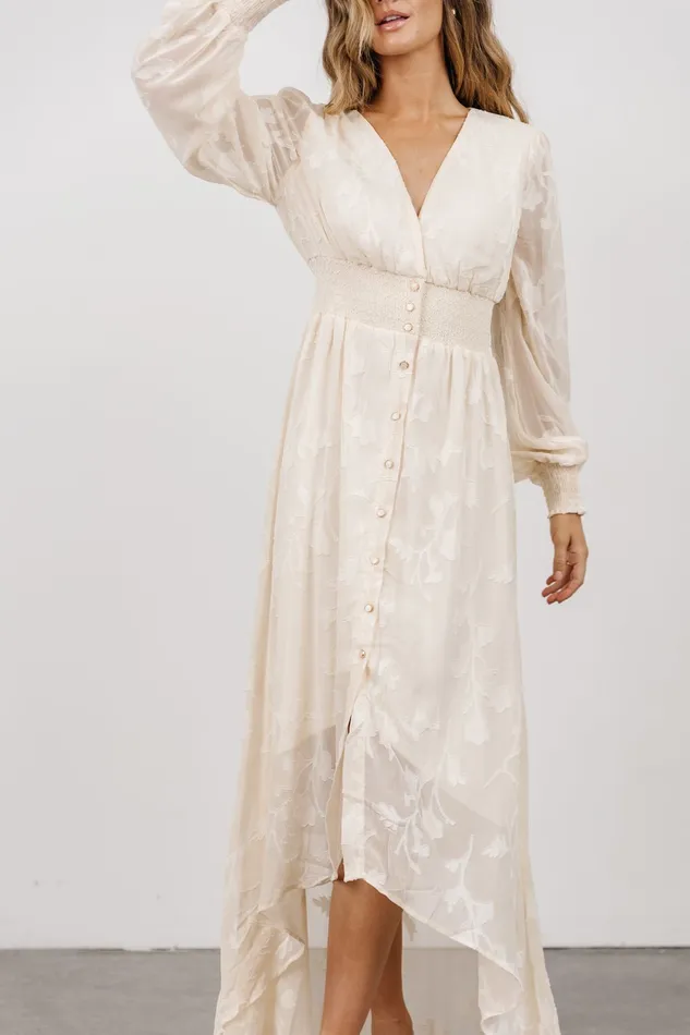 Mayfair High Low Maxi Dress Vintage Cream Women Baltic Born Bridal