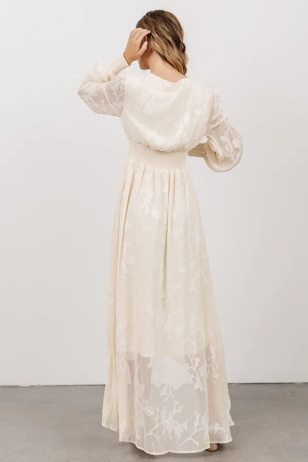 Mayfair High Low Maxi Dress Vintage Cream Women Baltic Born Bridal
