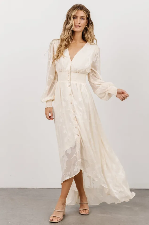Mayfair High Low Maxi Dress Vintage Cream Women Baltic Born Bridal