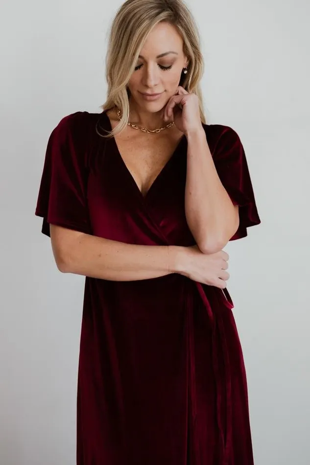 Meghan Velvet Wrap Maxi Dress Mulberry Women Baltic Born Bump Friendly Meghan Velvet Wrap Maxi Dress Mulberry Women Baltic Born Bump Friendly