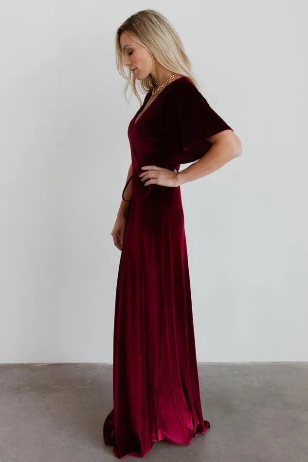 Meghan Velvet Wrap Maxi Dress Mulberry Women Baltic Born Bump Friendly Meghan Velvet Wrap Maxi Dress Mulberry Women Baltic Born Bump Friendly