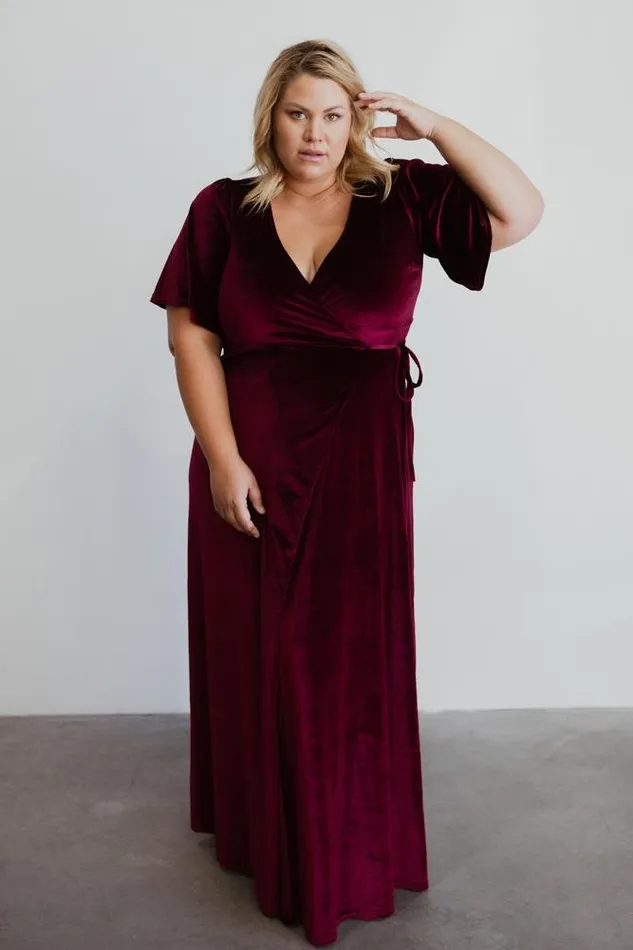 Meghan Velvet Wrap Maxi Dress Mulberry Women Baltic Born Bump Friendly Meghan Velvet Wrap Maxi Dress Mulberry Women Baltic Born Bump Friendly