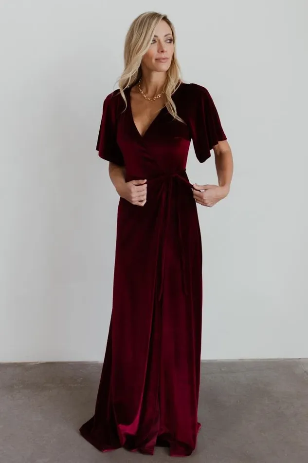 Meghan Velvet Wrap Maxi Dress Mulberry Women Baltic Born Bump Friendly Meghan Velvet Wrap Maxi Dress Mulberry Women Baltic Born Bump Friendly