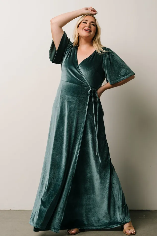 Meghan Velvet Wrap Maxi Dress Persian Blue Women Baltic Born Maxi Dresses Meghan Velvet Wrap Maxi Dress Persian Blue Women Baltic Born Maxi Dresses