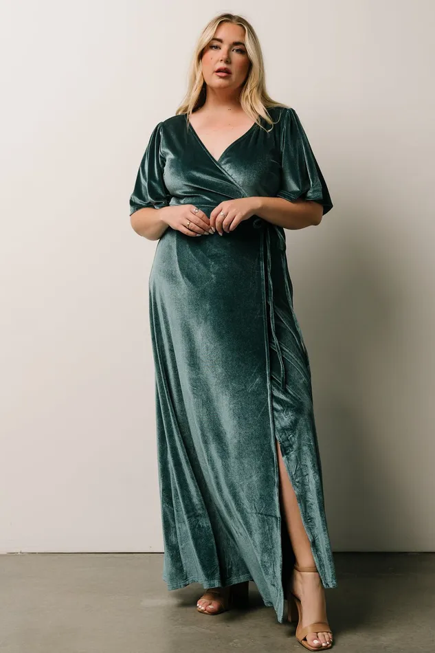 Meghan Velvet Wrap Maxi Dress Persian Blue Women Baltic Born Maxi Dresses Meghan Velvet Wrap Maxi Dress Persian Blue Women Baltic Born Maxi Dresses