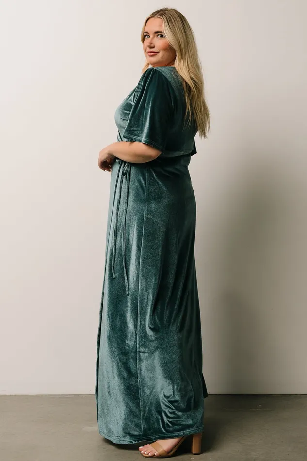 Meghan Velvet Wrap Maxi Dress Persian Blue Women Baltic Born Maxi Dresses Meghan Velvet Wrap Maxi Dress Persian Blue Women Baltic Born Maxi Dresses
