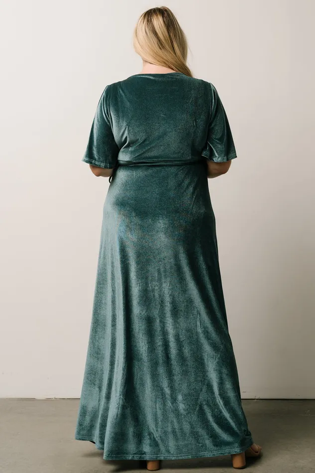 Meghan Velvet Wrap Maxi Dress Persian Blue Women Baltic Born Maxi Dresses Meghan Velvet Wrap Maxi Dress Persian Blue Women Baltic Born Maxi Dresses