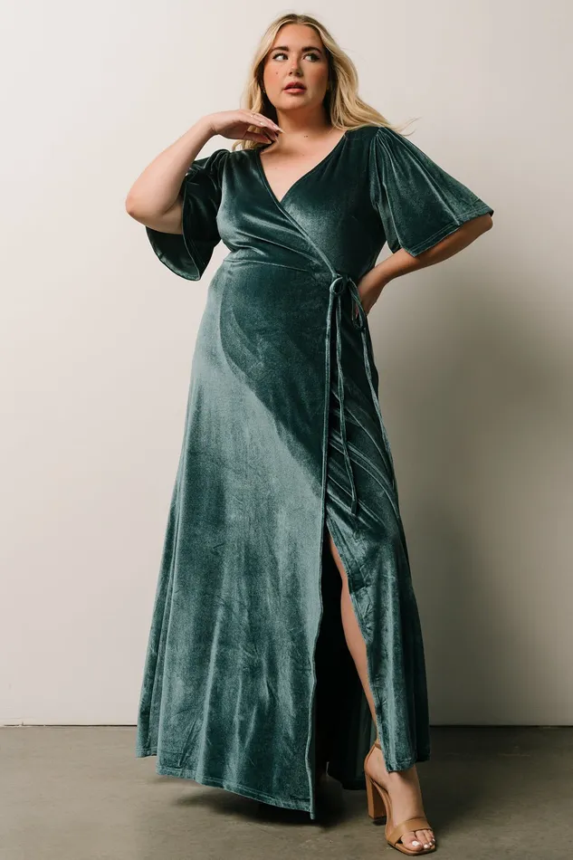 Meghan Velvet Wrap Maxi Dress Persian Blue Women Baltic Born Maxi Dresses Meghan Velvet Wrap Maxi Dress Persian Blue Women Baltic Born Maxi Dresses