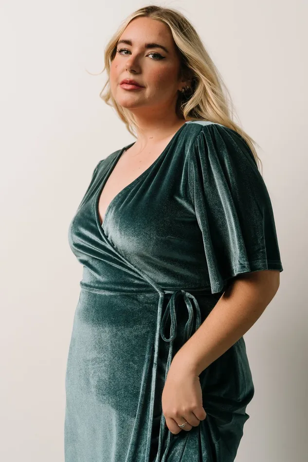 Meghan Velvet Wrap Maxi Dress Persian Blue Women Baltic Born Wedding Guest Meghan Velvet Wrap Maxi Dress Persian Blue Women Baltic Born Wedding Guest