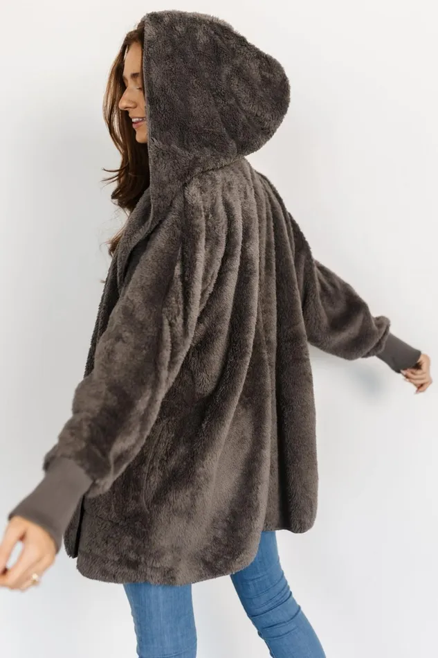 Melrose Teddy Jacket Dark Gray Women Baltic Born Outerwear