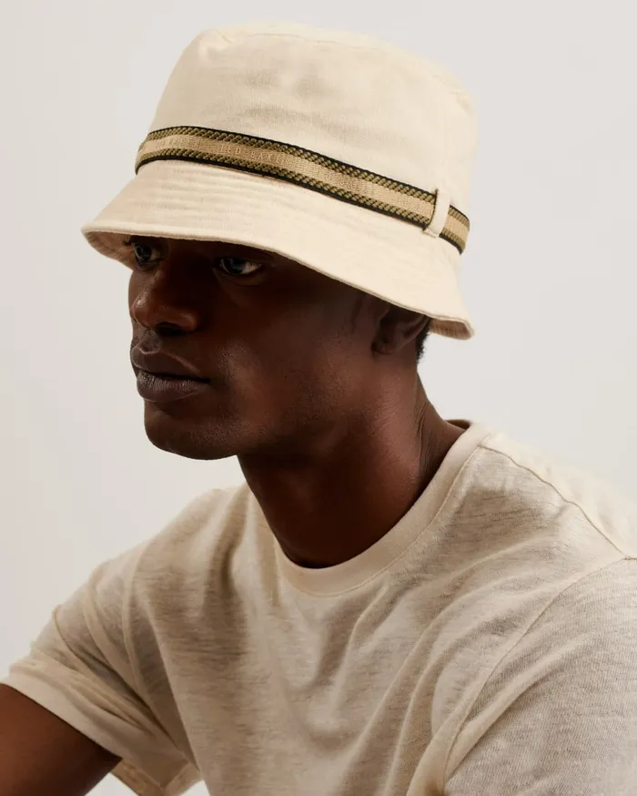 Men ALFREDO 8211 Branded Webbing Bucket Hat Stone Ted Baker Swimwear and Beachwear Men ALFREDO 8211 Branded Webbing Bucket Hat Stone Ted Baker Swimwear and Beachwear