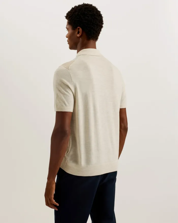 Men AMBLER 8211 Colour Block T Wool Polo Shirt Taupe Ted Baker Jumpers and Knitwear Men AMBLER 8211 Colour Block T Wool Polo Shirt Taupe Ted Baker Jumpers and Knitwear