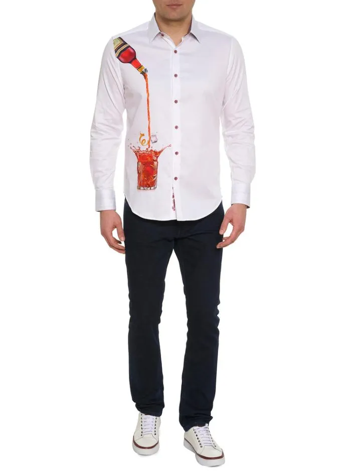 Men BEVANDE LONG SLEEVE BUTTON DOWN SHIRT White Robert Graham Button Down Shirts