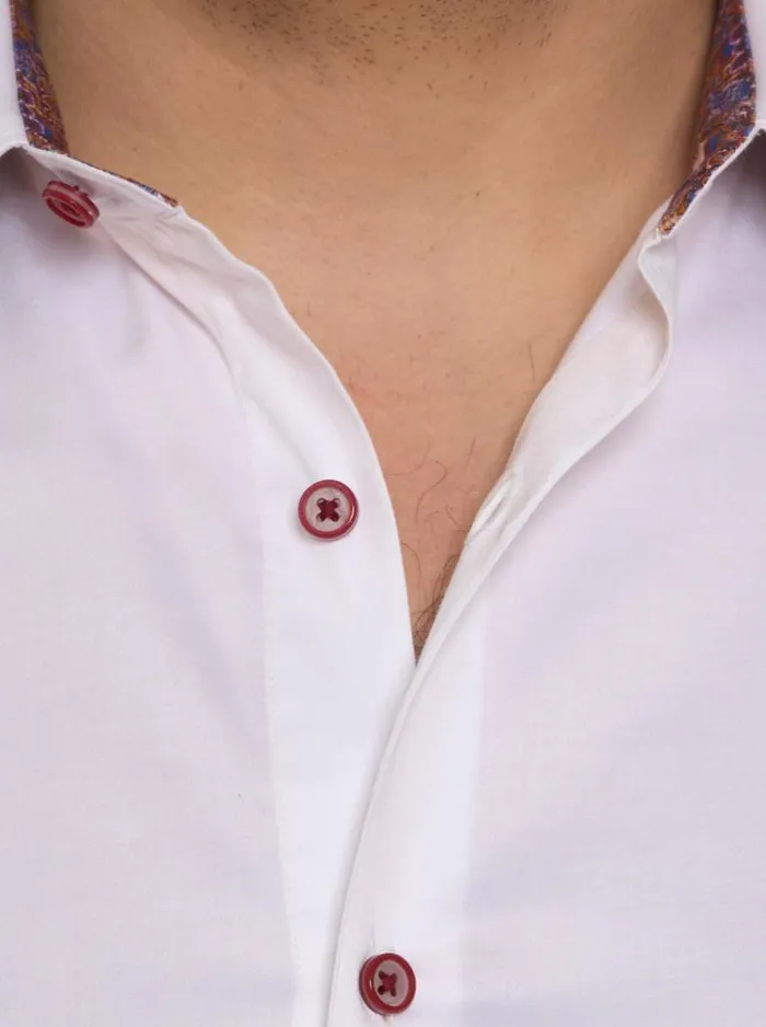 Men BEVANDE LONG SLEEVE BUTTON DOWN SHIRT White Robert Graham Button Down Shirts