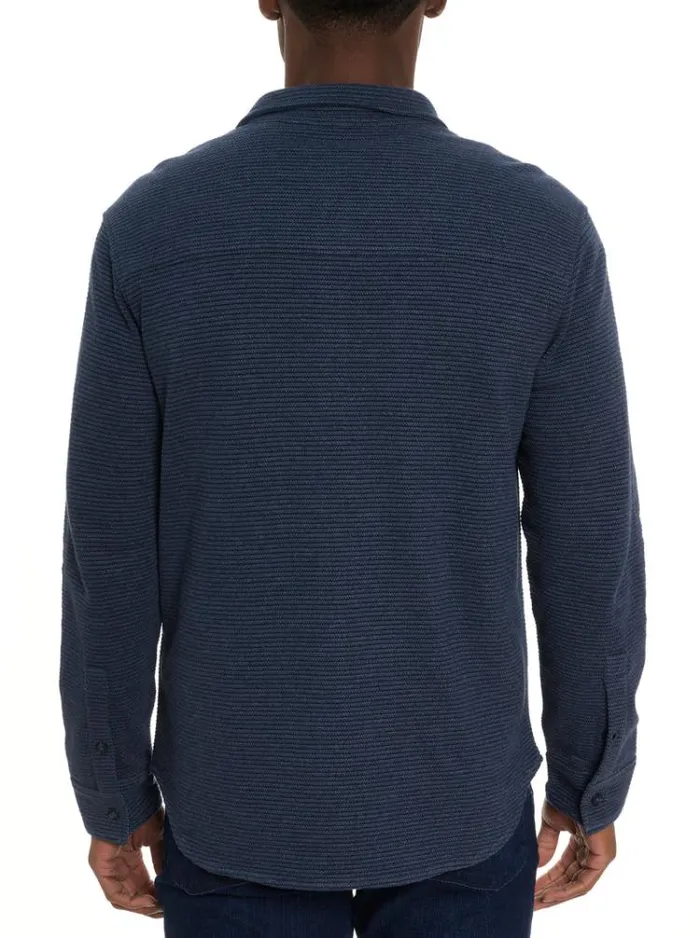 Men BRUNNER LONG SLEEVE KNIT TOP Indigo Robert Graham Button Down Shirts