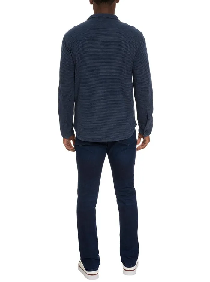 Men BRUNNER LONG SLEEVE KNIT TOP Indigo Robert Graham Button Down Shirts