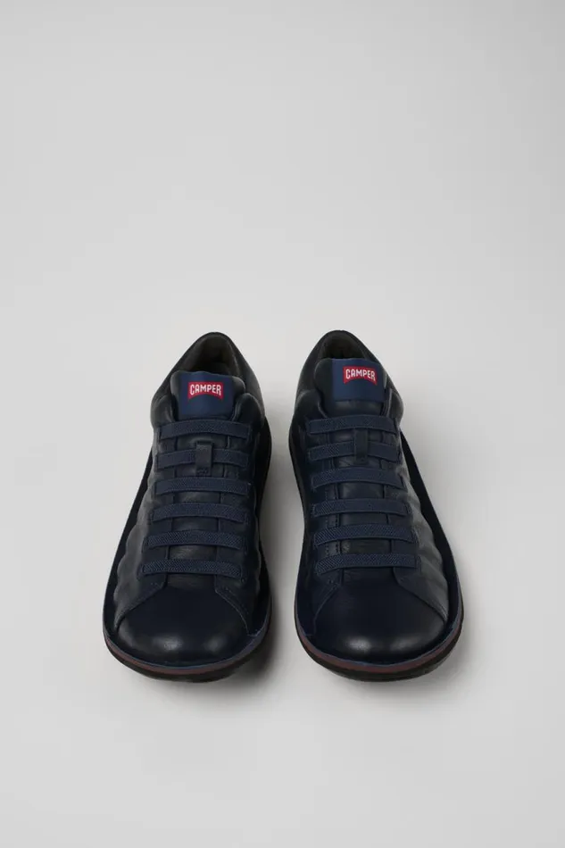Men Camper Ankle Boots Beetle HYDROSHIELD Blue Leather Sneakers Men Camper Ankle Boots Beetle HYDROSHIELD Blue Leather Sneakers
