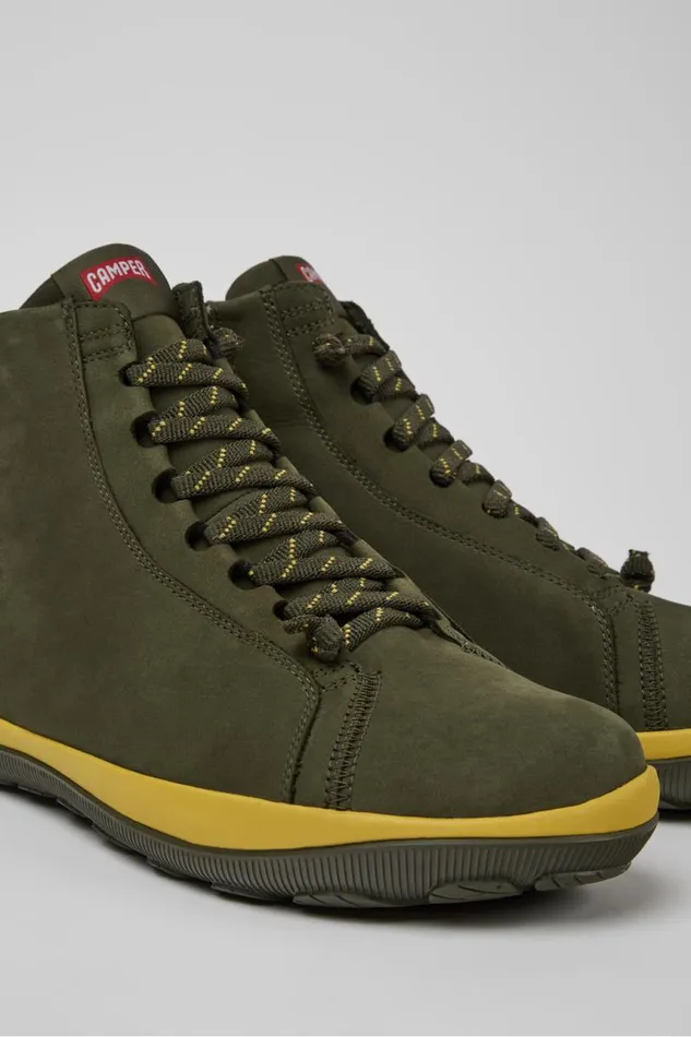 Men Camper Ankle Boots Peu Pista GORETEX Green Nubuck Ankle Boots