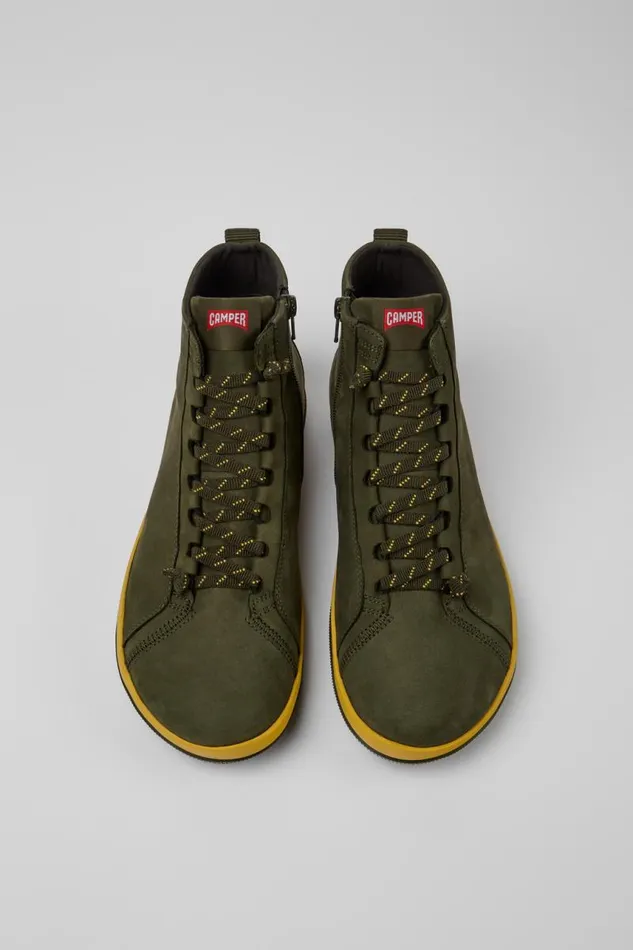 Men Camper Ankle Boots Peu Pista GORETEX Green Nubuck Ankle Boots Men Camper Ankle Boots Peu Pista GORETEX Green Nubuck Ankle Boots
