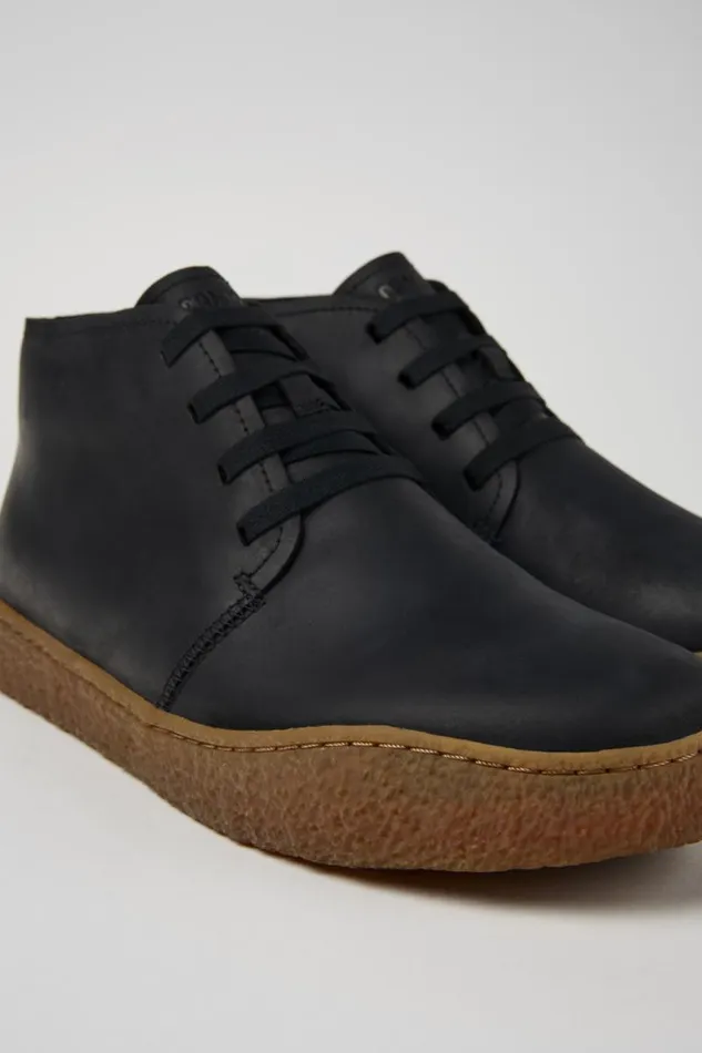 Men Camper Ankle Boots Peu Terreno Black Nubuck Desert Boot