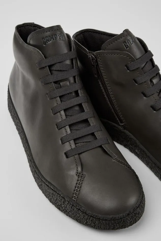 Men Camper Ankle Boots Peu Terreno Gray Leather Desert Boot