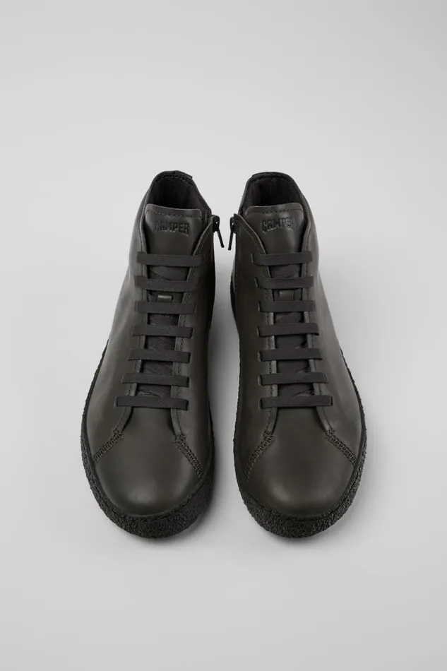 Men Camper Ankle Boots Peu Terreno Gray Leather Desert Boot Men Camper Ankle Boots Peu Terreno Gray Leather Desert Boot