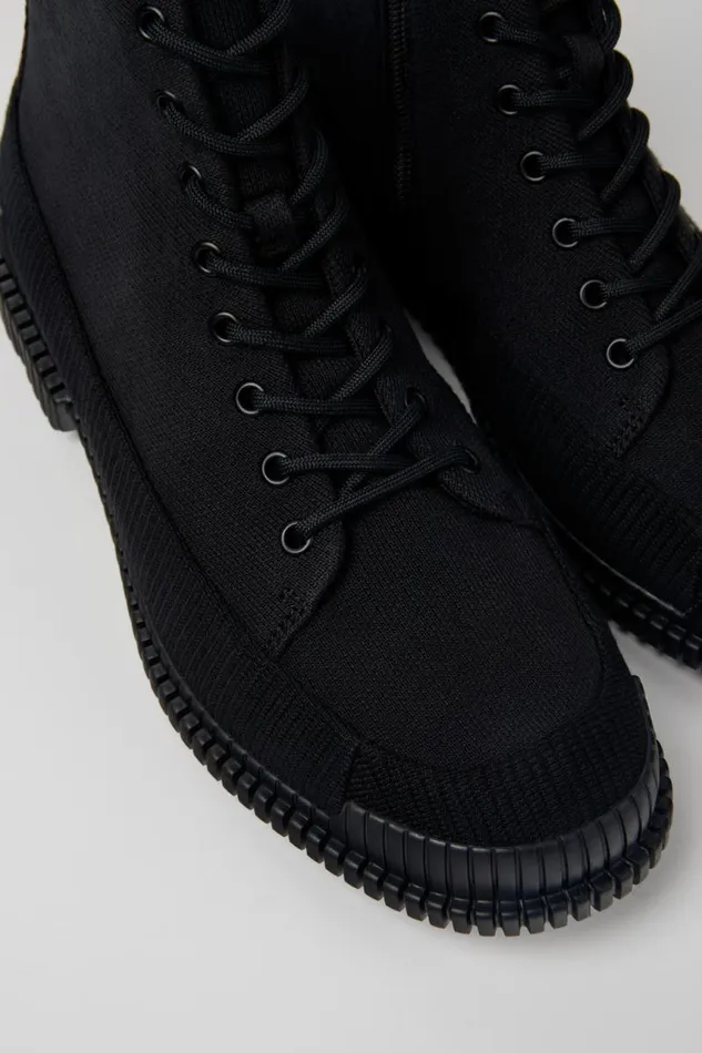 Men Camper Ankle Boots Pix TENCEL Black Lace Up Boot