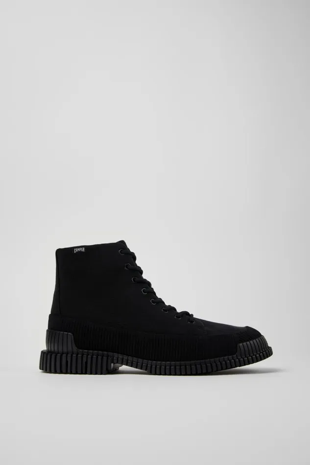 Men Camper Ankle Boots Pix TENCEL Black Lace Up Boot Men Camper Ankle Boots Pix TENCEL Black Lace Up Boot
