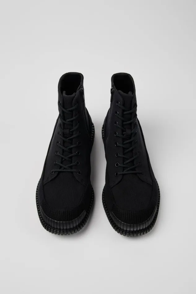Men Camper Ankle Boots Pix TENCEL Black Lace Up Boot Men Camper Ankle Boots Pix TENCEL Black Lace Up Boot