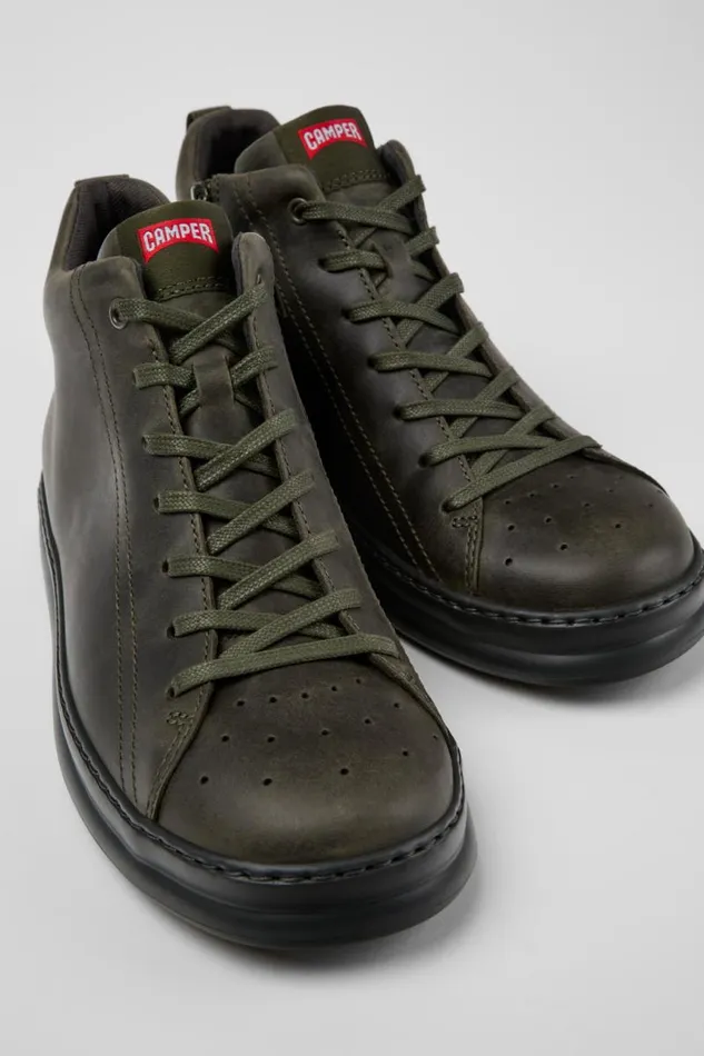 Men Camper Ankle Boots Runner Green Nubuck Ankle Boots
