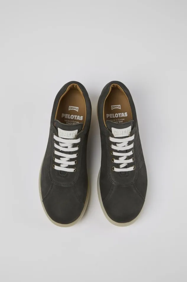 Men Camper Casual Shoes Pelotas Gray Nubuck Oxford Sneaker