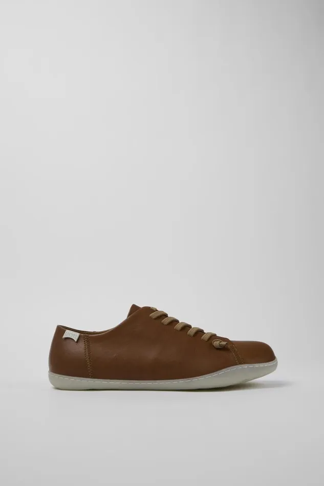 Men Camper Casual Shoes Peu Brown Leather Basket Men Camper Casual Shoes Peu Brown Leather Basket