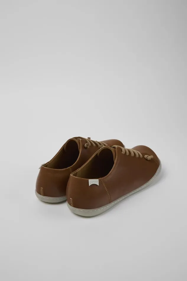 Men Camper Casual Shoes Peu Brown Leather Basket Men Camper Casual Shoes Peu Brown Leather Basket