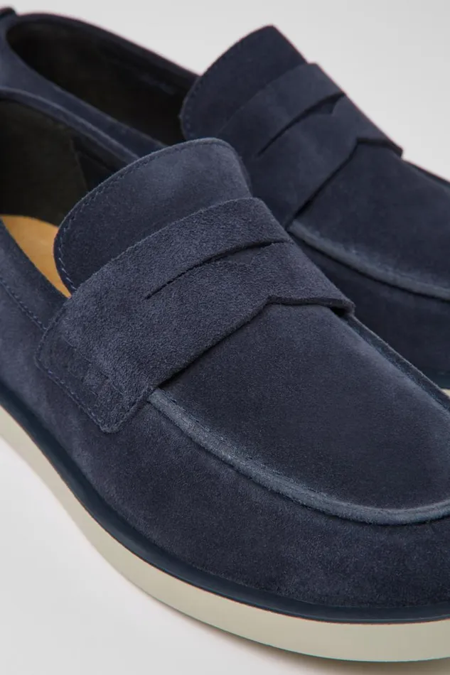 Men Camper Casual Shoes Wagon Blue Nubuck Shoes