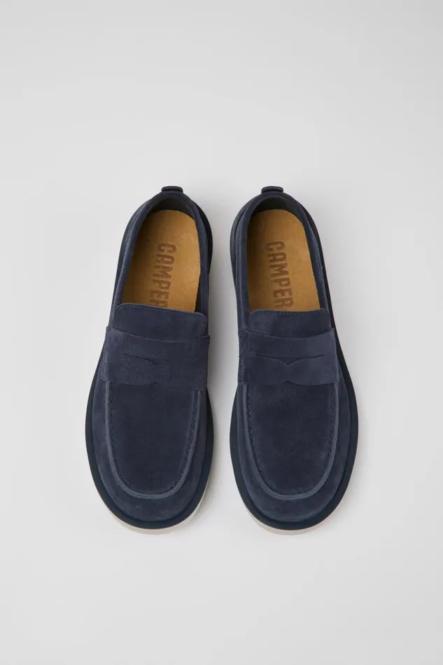 Men Camper Casual Shoes Wagon Blue Nubuck Shoes