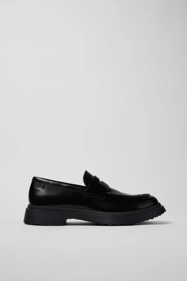 Men Camper Formal Shoes Walden Black Leather Loafers