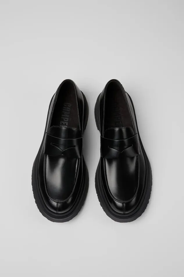 Men Camper Formal Shoes Walden Black Leather Loafers Men Camper Formal Shoes Walden Black Leather Loafers
