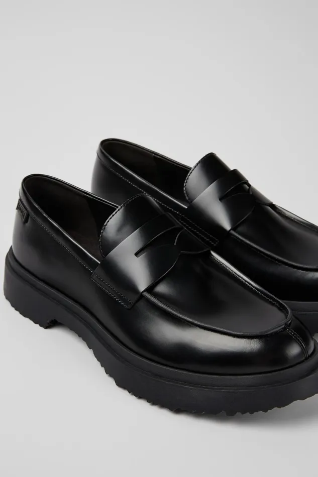 Men Camper Formal Shoes Walden Black Leather Loafers Men Camper Formal Shoes Walden Black Leather Loafers