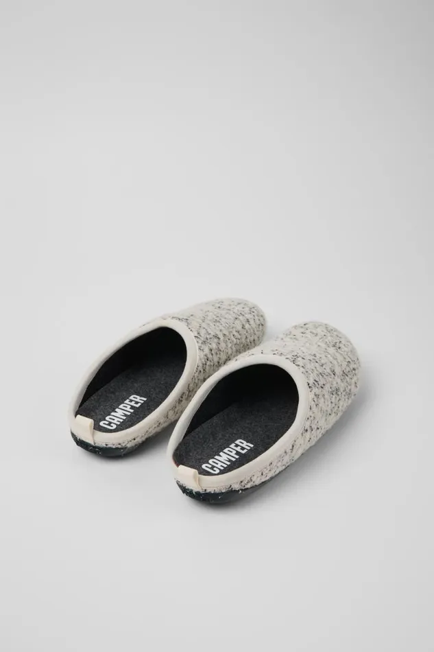 Men Camper Non Leather Shoes Wabi White And Black Slippers Men Camper Non Leather Shoes Wabi White And Black Slippers