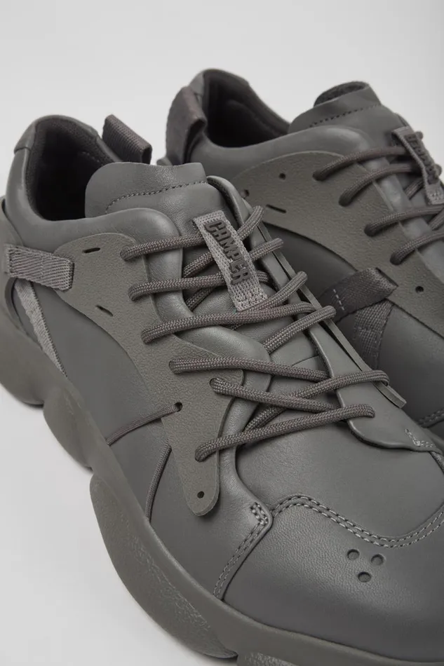 Men Camper Sneakers Karst Gray Leather And Textile Sneakers