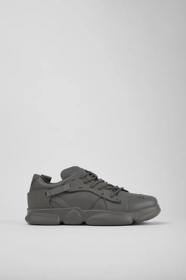 Men Camper Sneakers Karst Gray Leather And Textile Sneakers Men Camper Sneakers Karst Gray Leather And Textile Sneakers